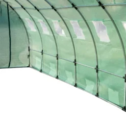 Outsunny Cubierta De Invernadero Túnel 6x3x2m 12 Ventanas Y Puerta Enrollable