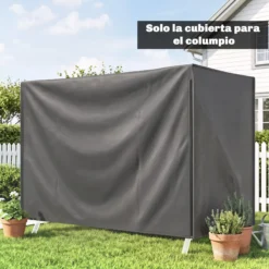 Outsunny Funda Balancín Jardín Con 2 Cremalleras 205x124x164 Cm Gris Oscuro
