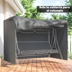 Outsunny Funda Balancín Jardín Con 2 Cremalleras 205x124x164 Cm Gris Oscuro
