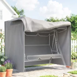 Outsunny Funda De Balancín Para Jardín Con 2 Cremalleras 177x114x152 Cm Gris