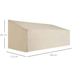 Outsunny Funda Protectora Beige Para Banco 3 Plazas 218x111x101 Cm