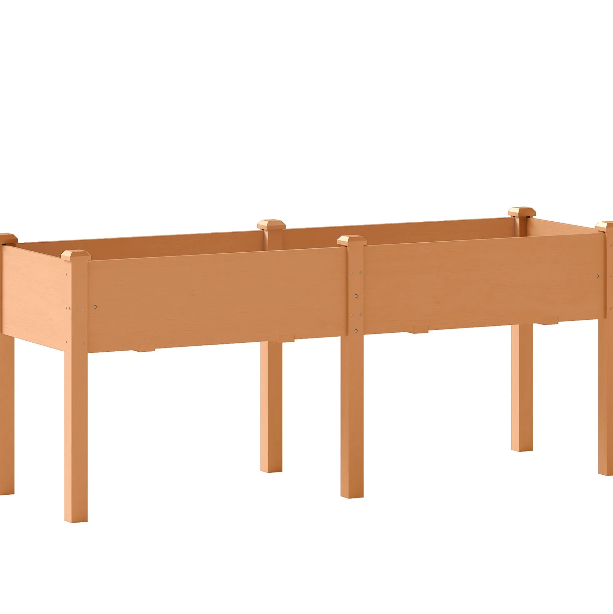 Outsunny Huerto Urbano Elevado De Madera Con 6 Orificios De Drenaje Marrón