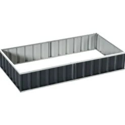 Outsunny Huerto Urbano 174x90x30cm Con Guantes Para Cultivos Plantas Flores Gris