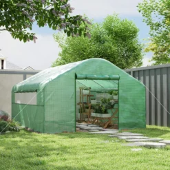 Outsunny Invernadero De Exterior 4x3x2 M Con Cubierta De Pe Anti-uv Verde