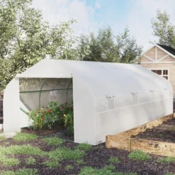 Outsunny Invernadero De Jardín 6x3x2 M Tipo Túnel Para Cultivo Plantas