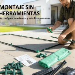 Outsunny Invernadero De Terraza 240x90x90 Cm Con Ventanas De Malla Verde