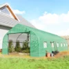 Outsunny Invernadero De Túnel 8x3x2 M Con 12 Ventanas Cubierta Pe Cultivo Verde
