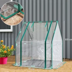 Outsunny Invernadero Pequeño Con Base De Tela Pe Impermeable Transparente