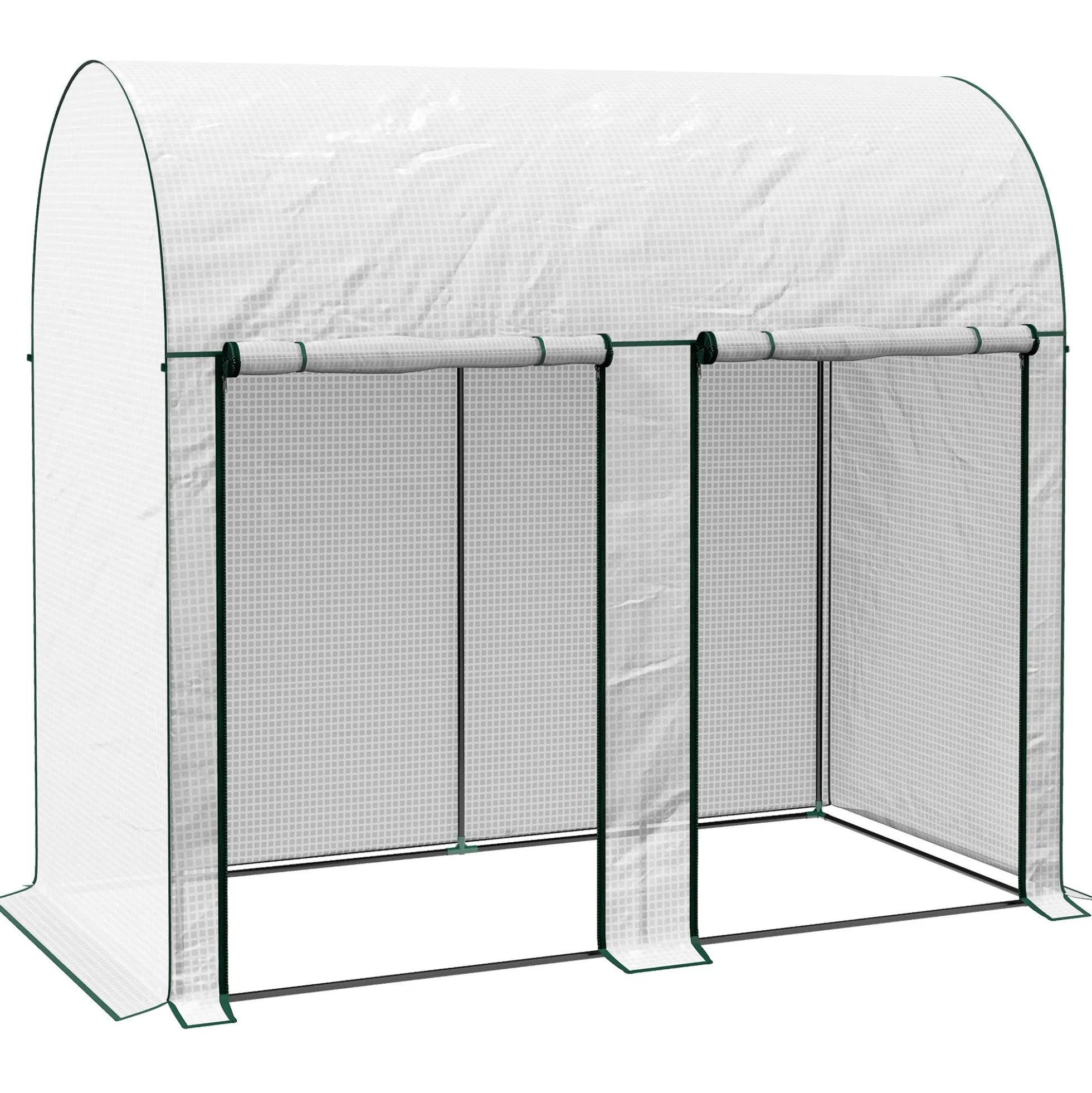Outsunny Invernadero Pequeño Con 2 Puerta Con Cremallera 200x100x178 Cm Blanco