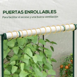 Outsunny Invernadero Pequeño Con 2 Puerta Con Cremallera 200x100x178 Cm Blanco