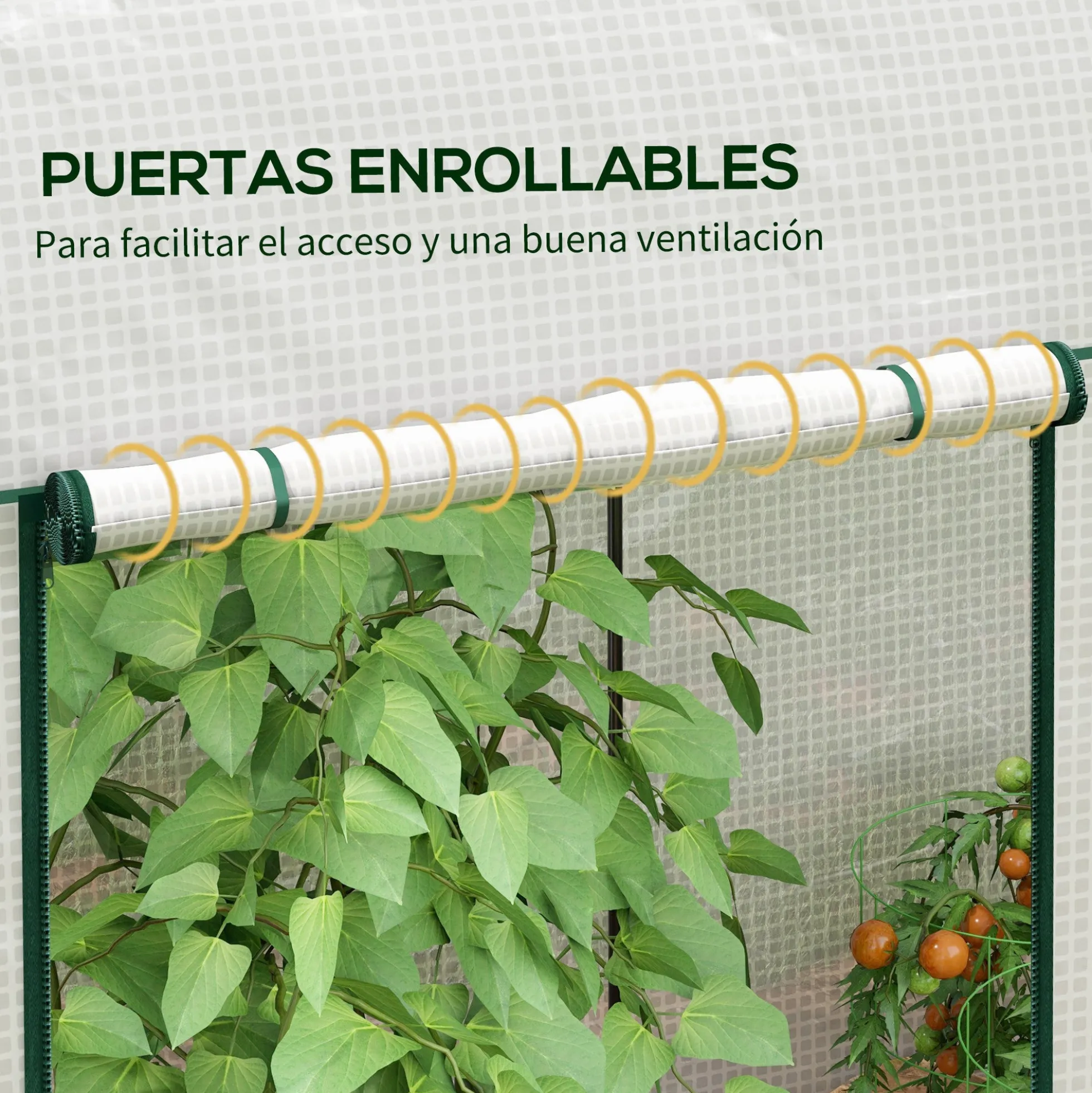 Outsunny Invernadero Pequeño Con 2 Puerta Con Cremallera 200x100x178 Cm Blanco