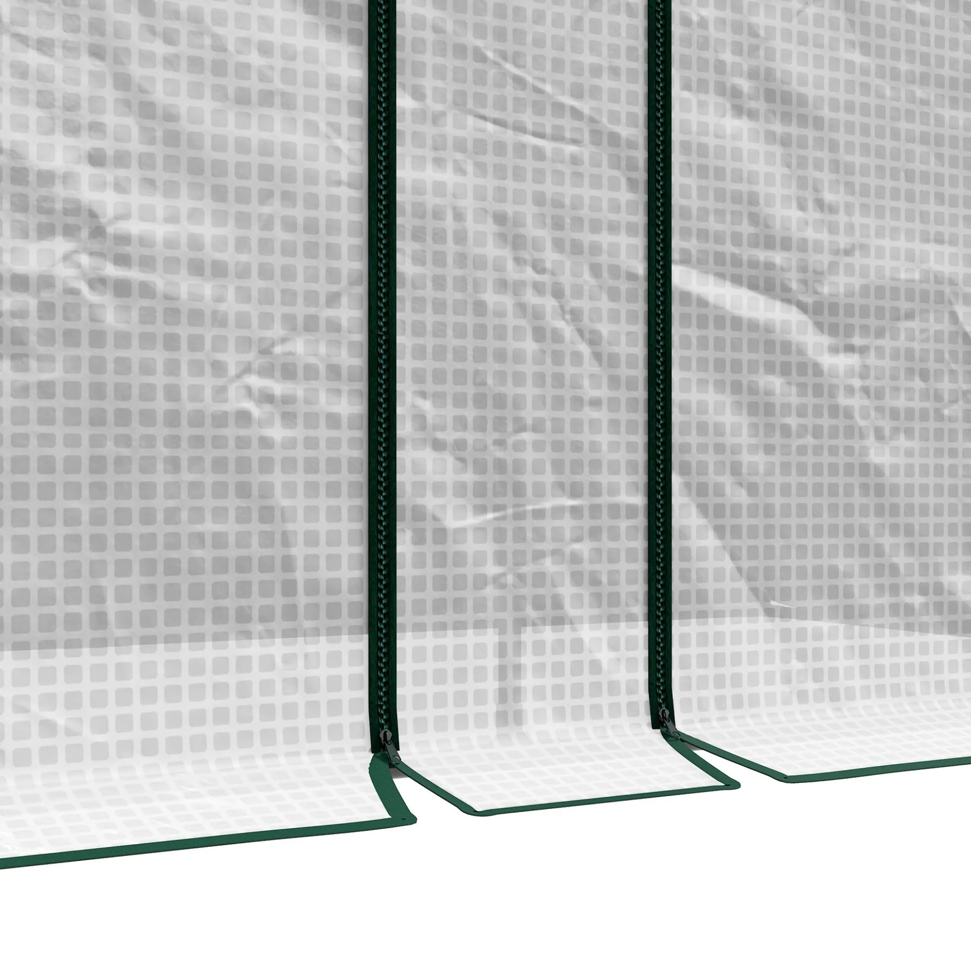 Outsunny Invernadero Pequeño Con 2 Puerta Con Cremallera 200x100x178 Cm Blanco
