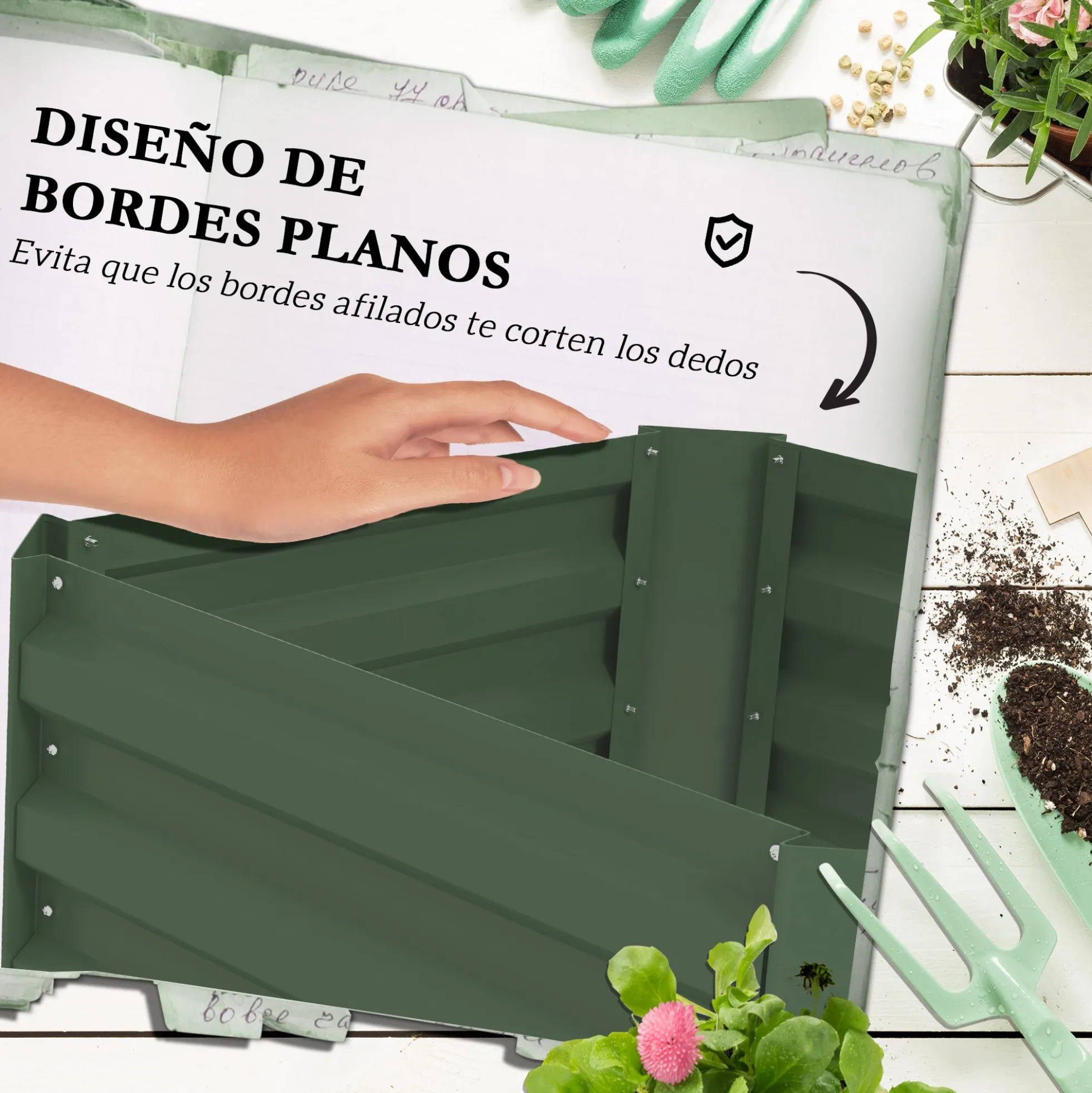 Outsunny Jardinera Con Celosía Para Plantas Trepadoras Y Fondo Abierto Verde