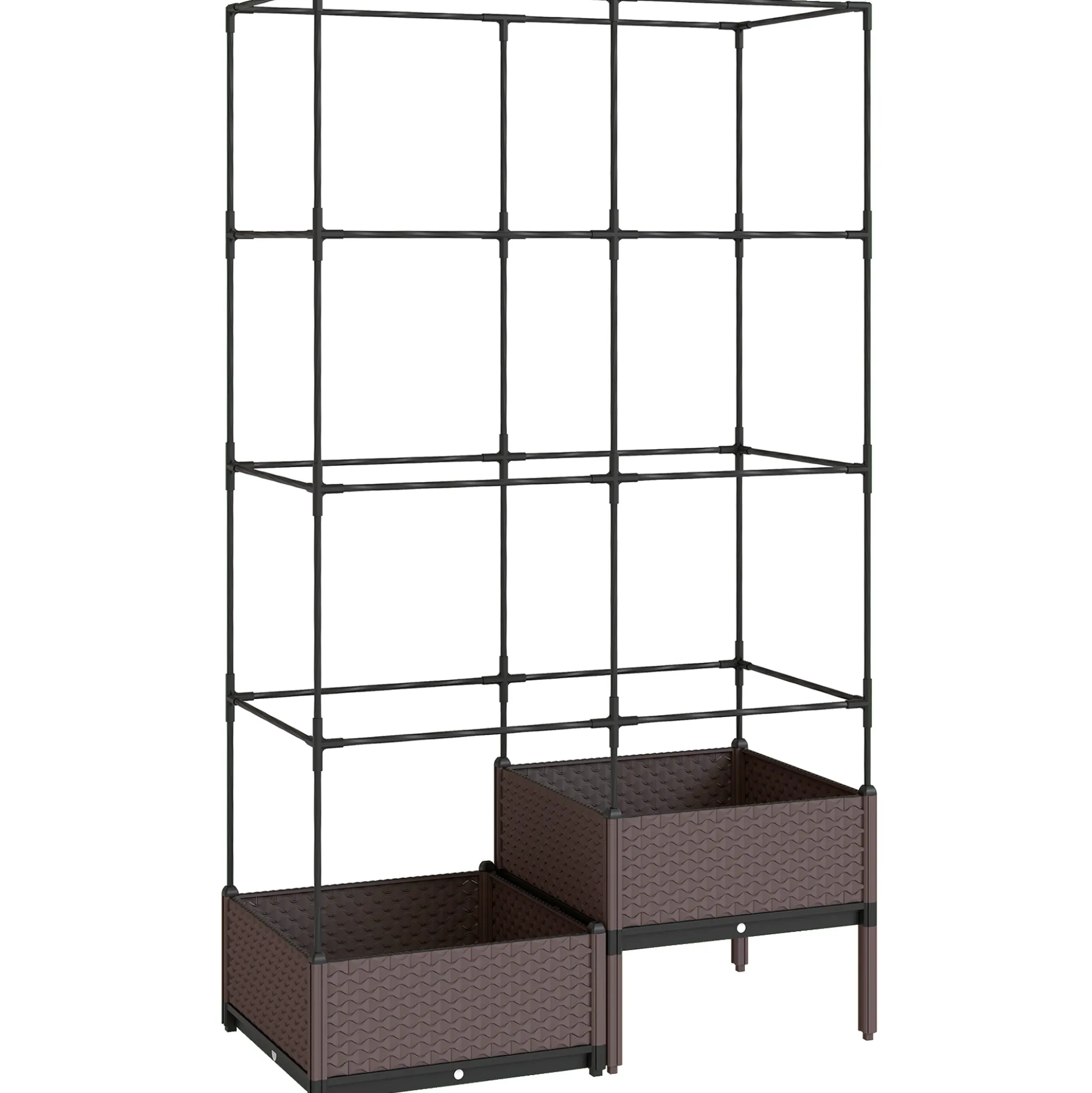 Outsunny Jardinera Con Enrejado Metálico Para Plantas Trepadoras 100x50x174 Cm