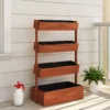 Outsunny Jardinera De Madera De 4 Niveles Con Orificios De Drenaje Marrón