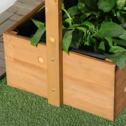 Outsunny Jardinera De Madera De 4 Niveles Con Orificios De Drenaje Naranja