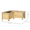 Outsunny Jardinera Elevada De Madera En Forma De L 120x120x50 Cm Natural