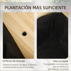 Outsunny Jardinera Elevada De Madera En Forma De L 120x120x50 Cm Natural