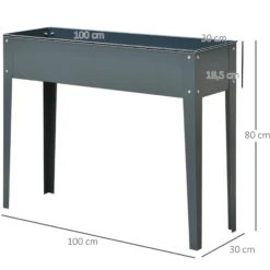 Outsunny Jardinera Elevada Rectangular Con 3 Orificios De Drenaje Para Planta