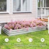Outsunny Jardinera Exterior Grande De Acero Galvanizado Con Base Abierta Plata