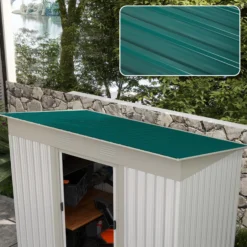 Outsunny Juego De 12 Paneles Para Tejado De Acero Galvanizado 129x45cm Verde