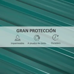 Outsunny Juego De 12 Paneles Para Tejado De Acero Galvanizado 129x45cm Verde