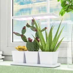 Outsunny Lámpara De Planta 30 Led Con Temporizador Automático Y 5 De Brillo