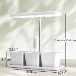 Outsunny Lámpara De Planta 30 Led Con Temporizador Automático Y 5 De Brillo