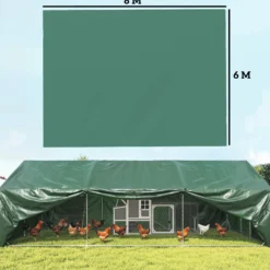 Outsunny Lona Impermeable Exterior 6x8 M Pe Resistente A Rasgaduras 90 G/m²
