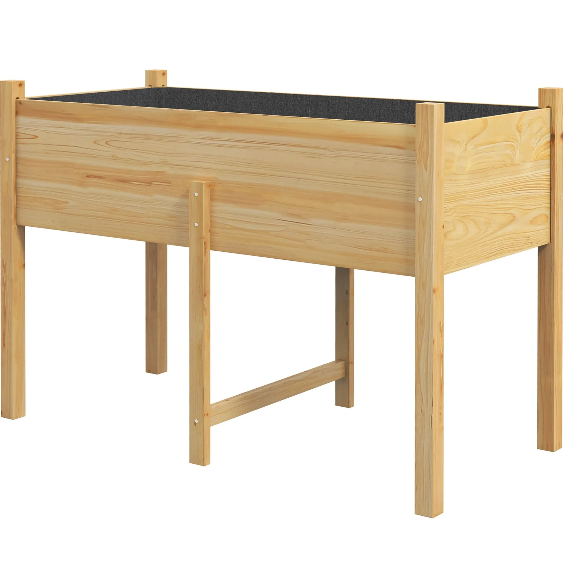 Outsunny Mesa De Cultivo De Madera 115x55x80 Cm Con Tela No Tejida Natural
