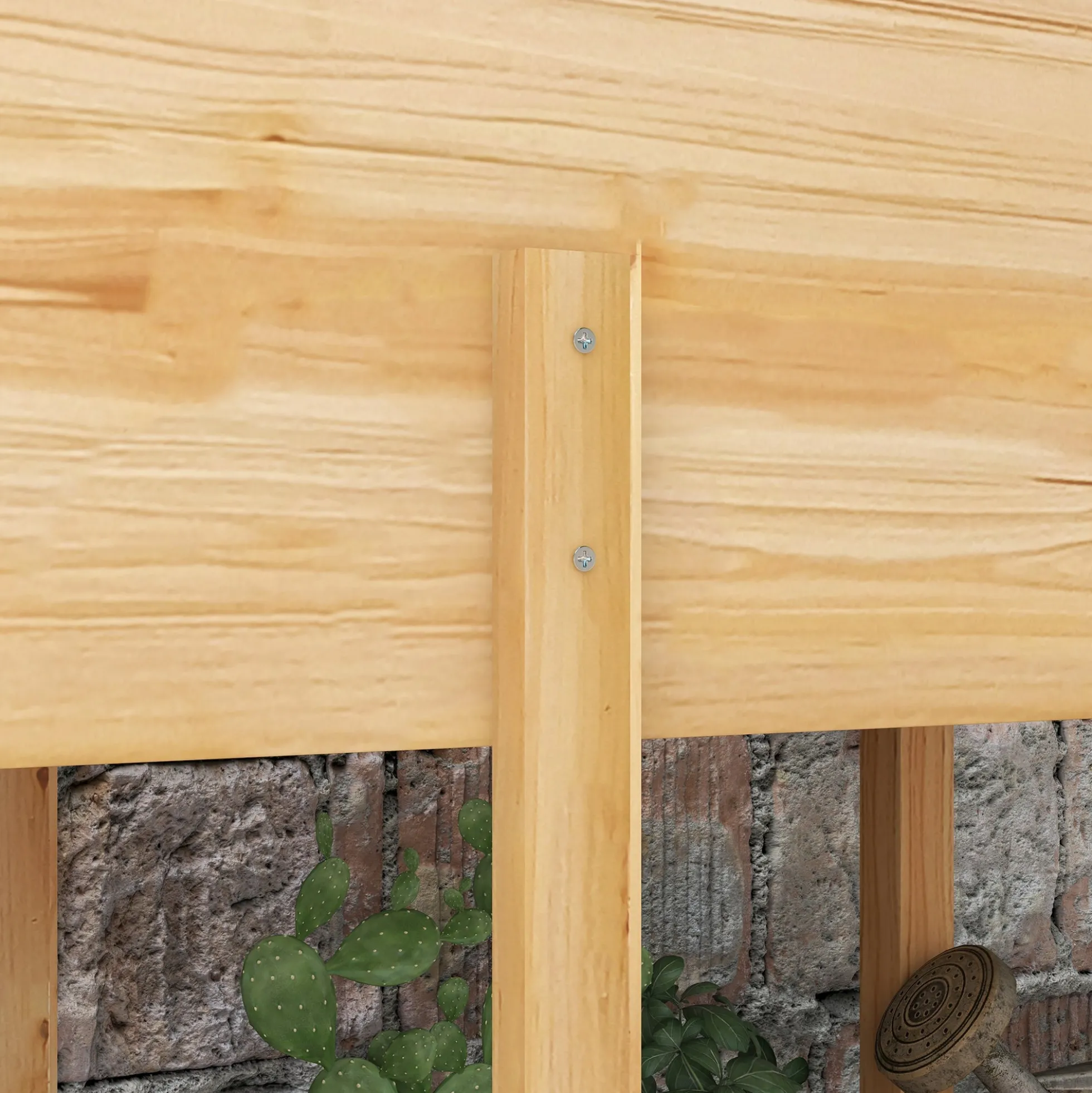 Outsunny Mesa De Cultivo De Madera 115x55x80 Cm Con Tela No Tejida Natural