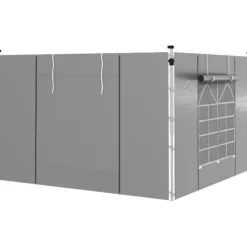 Outsunny Paredes Laterales Para Carpas De 2 Paneles 300x200 Cm Con Ventana Gris