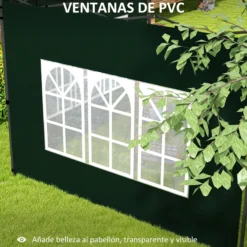Outsunny Paredes Laterales Para Carpa 3x3 M Y 3x6 M 293x193 Cm Verde Oscuro