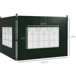 Outsunny Paredes Laterales Para Carpa 3x3 M Y 3x6 M 293x193 Cm Verde Oscuro