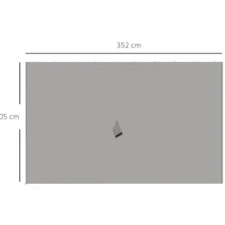Outsunny 4 Paredes Laterales Para Cenador 3,5x2 M Sin Ventanas Gris Claro