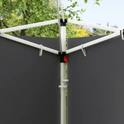 Outsunny Paredes Laterales Para Carpa De 2 Paneles 300x200 Cm Con Ventana Gris