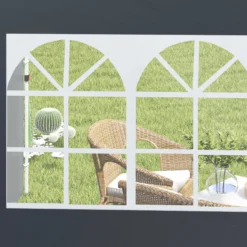 Outsunny Paredes Laterales Para Carpa De 2 Paneles 300x200 Cm Con Ventana Gris