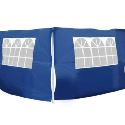 Outsunny 2 Paredes Laterales 2x3m Con Ventanas Para Carpa 3 X 3 M/3 X 6 M Azul