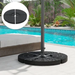 Outsunny Peso Para Base De Sombrilla De 4 Piezas Para Base Cruzada Negro