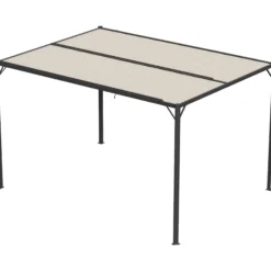Outsunny Pérgola De Jardín 3x4 M Con Techo De Lamas Orientables Upf50+ Crema
