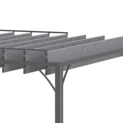 Outsunny Pérgola 3x3 M Con Diseño De Lamas Superior Giratorio Hasta 135° Gris