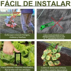 Outsunny Rollo De Malla Geotextil 2x50 M Malla De Jardín Contra Malas Hierbas