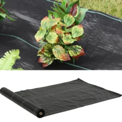 Outsunny Rollo De Malla Geotextil 1x50 M Malla De Jardín Contra Malas Hierbas