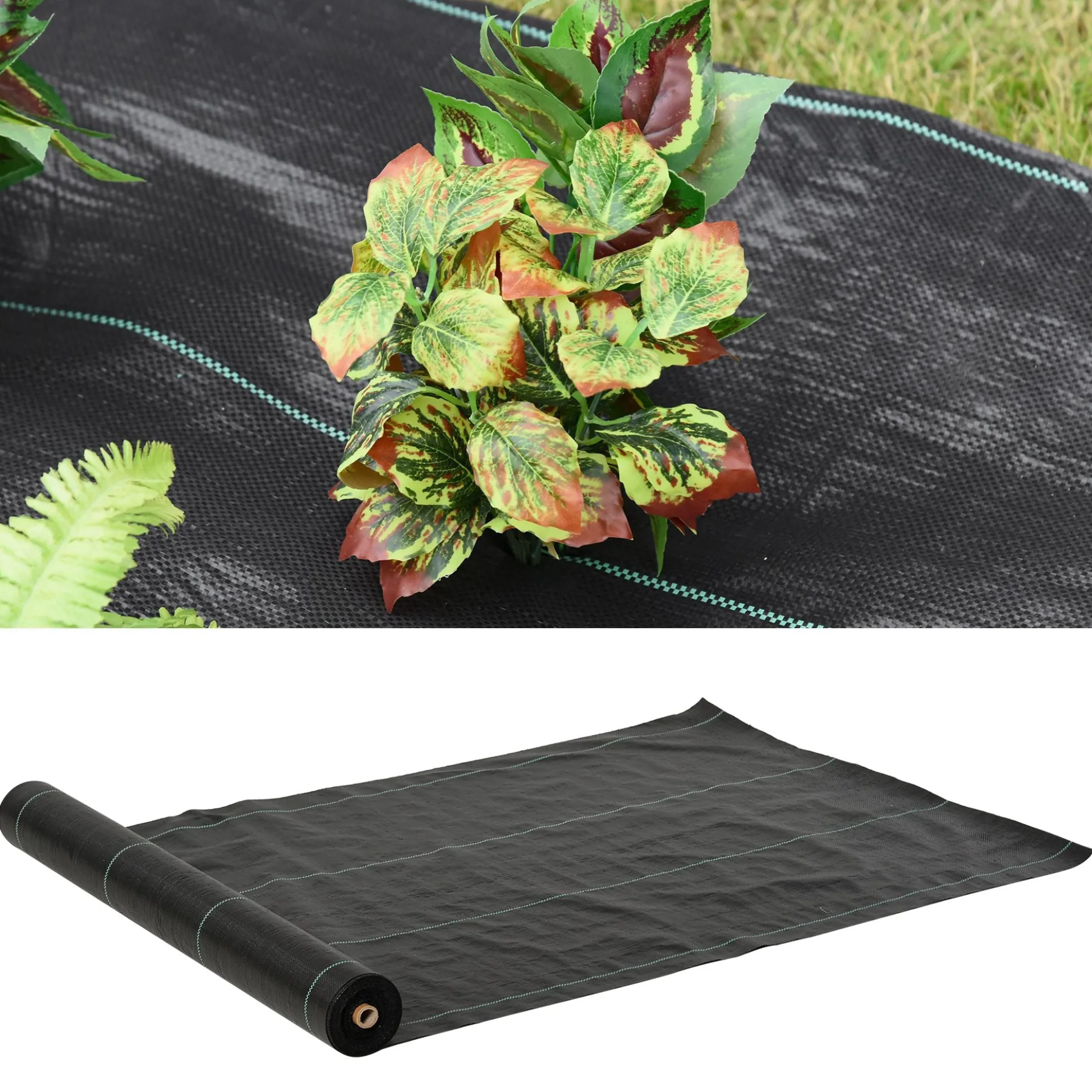 Outsunny Rollo De Malla Geotextil 1x50 M Malla De Jardín Contra Malas Hierbas