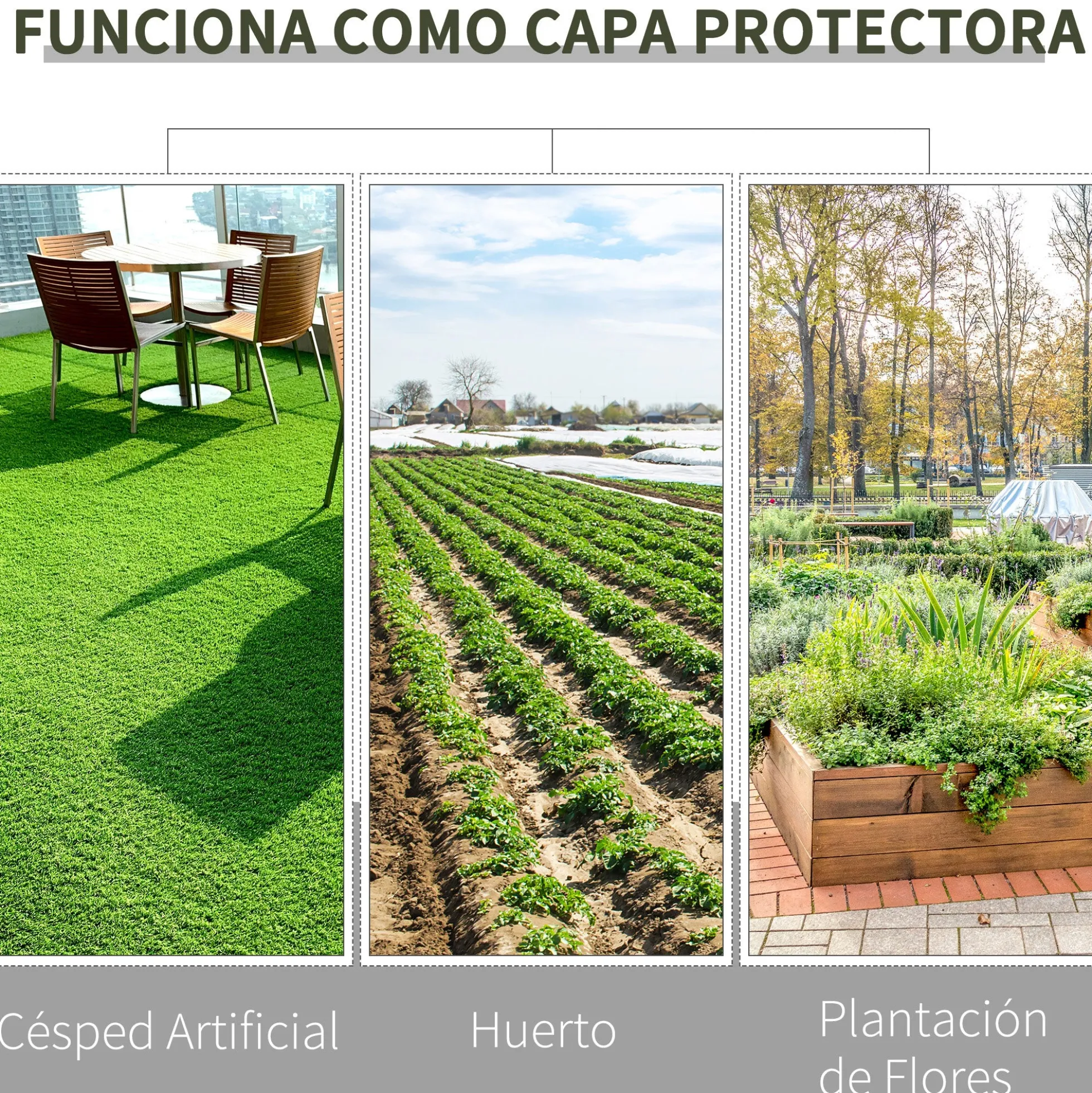 Outsunny Rollo De Malla Geotextil 1x50 M Malla De Jardín Contra Malas Hierbas