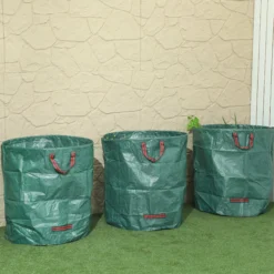 Outsunny Set De 3 Bolsas De Basura De Jardín 272l Con Asas Plegables