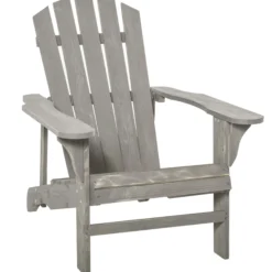 Outsunny Silla Adirondack De Madera Carga 150 Kg 78x89x88 Cm Gris Claro