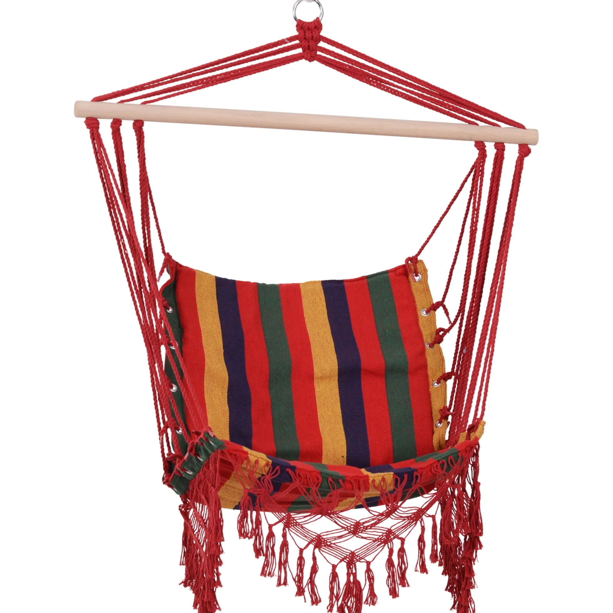Outsunny Silla Colgante Algodón Poliéster 100 Kg Interior Exterior 100x60x100 Cm