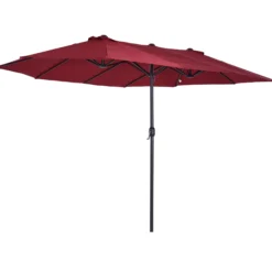 Outsunny Sombrilla Doble Extragrande Parasol Para Terraza Patio Protección Solar