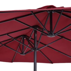 Outsunny Sombrilla Doble Extragrande Parasol Para Terraza Patio Protección Solar
